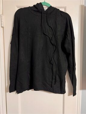 Carly Jean Los Angeles Black Hooded Knit Sweater